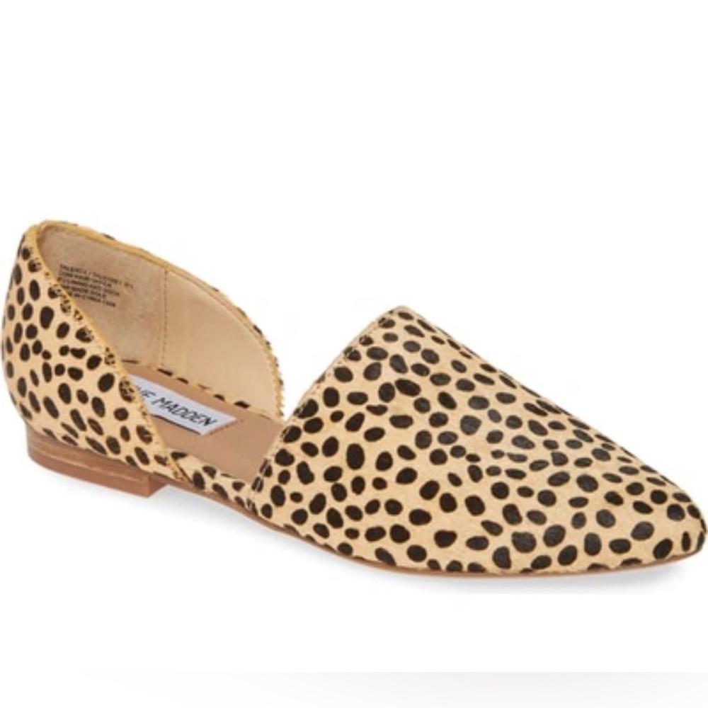 Steve Madden 8 Women’s Talent D’orsay Flat Cheetah Print Calf Hair